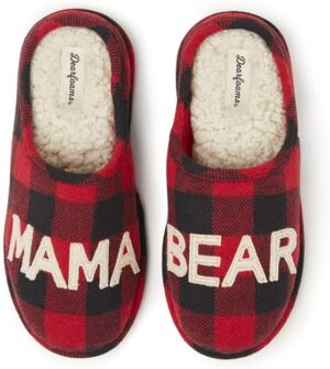 Dearfoams Women Matching Holiday Mama Bear Slippers