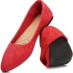 Flats Shoes Comfortable Suede Pointed Toe Slip On Casual Ballet Flats Dress Shoes Nude Flats