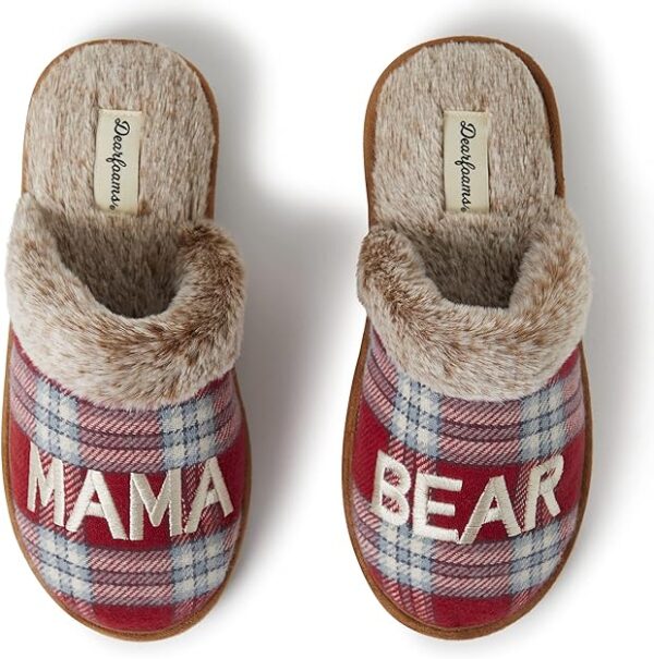 Dearfoams Women Matching Holiday Mama Bear Slippers