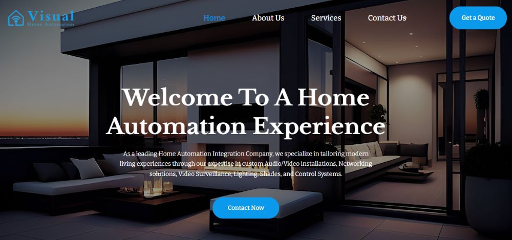 VISUAL HOME AUTOMATION WEBSITE PORTFOLIO - wordpress website designer